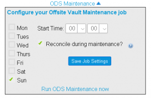 ODS Maintenance Job Schedule
